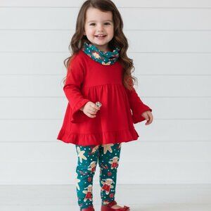 Girl's Red & Blue Boutique Gingerbread Outfit, NWT, kids, Winter
